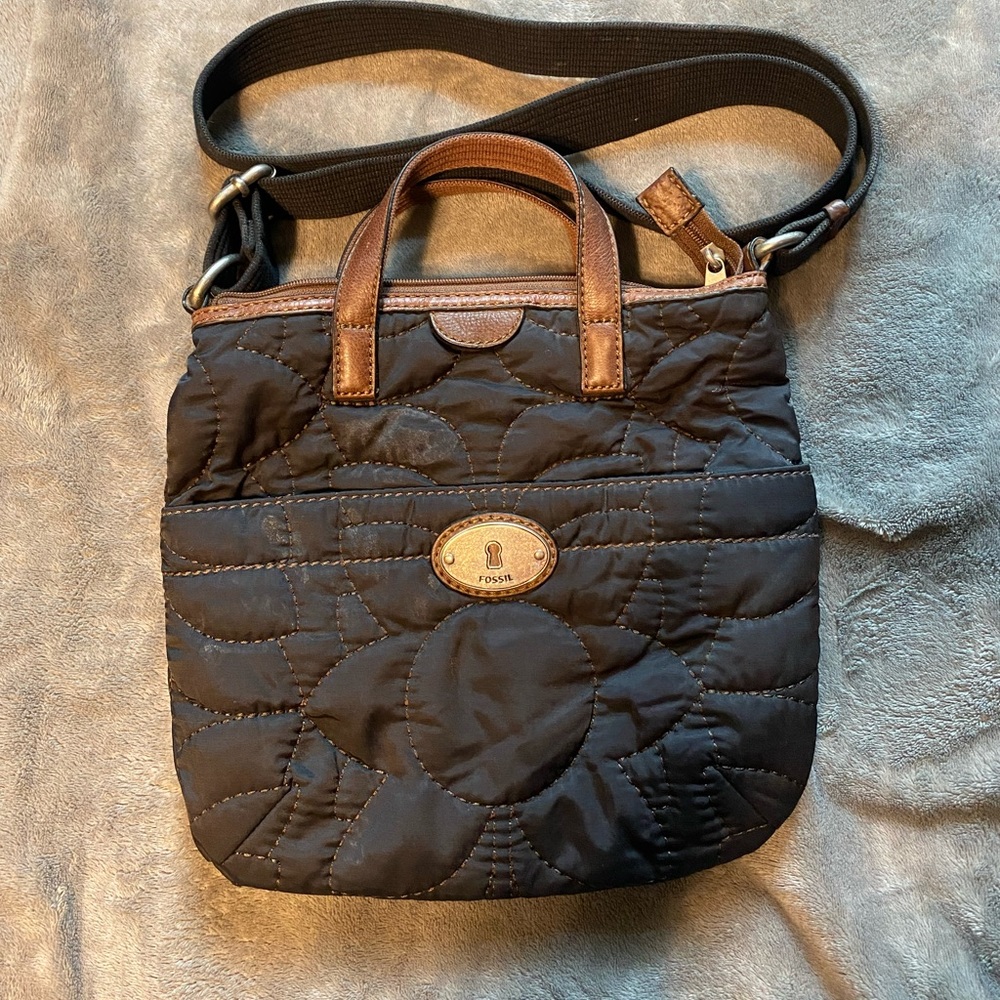 Barely Used Black Fossil Crossbody. - image 1